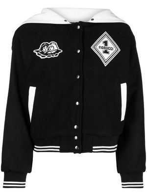 Fiorucci chest logo-print detail bomber jacket - Black
