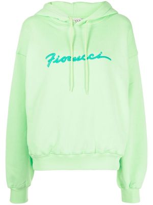 Fiorucci embroidered-logo pullover hoodie - Green