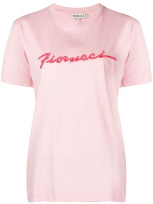 Fiorucci embroidered-logo short-sleeved T-shirt - Pink