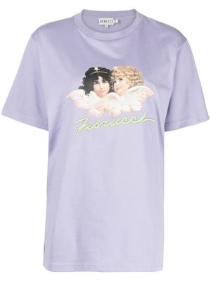 Fiorucci embroidered logo T-shirt - Purple