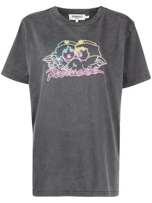 Fiorucci graphic-print cropped T-shirt - Grey