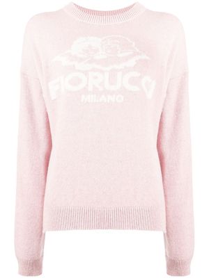 Fiorucci intarsia-knit logo-motif jumper - Pink
