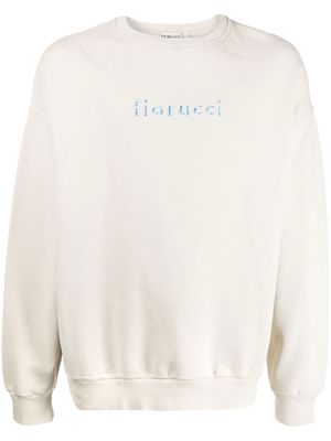 Fiorucci logo-embroidered organic cotton sweatshirt - White