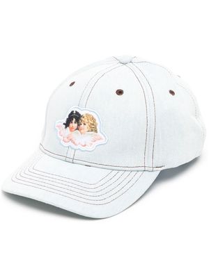 Fiorucci logo-patch denim cap - Blue