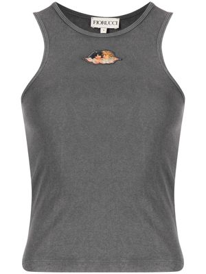 Fiorucci logo-patch top - Blue
