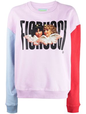 Fiorucci logo-print colour-block sweatshirt - Purple