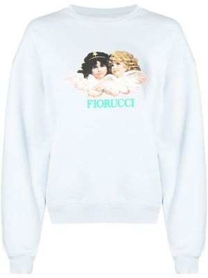 Fiorucci logo-print cotton sweatshirt - Blue