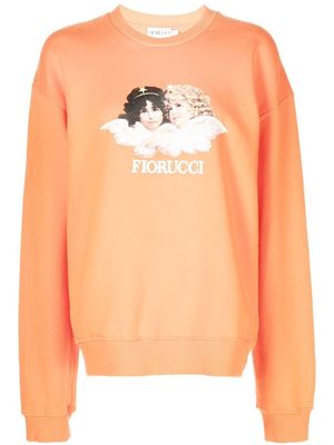 Fiorucci logo-print cotton sweatshirt - Orange