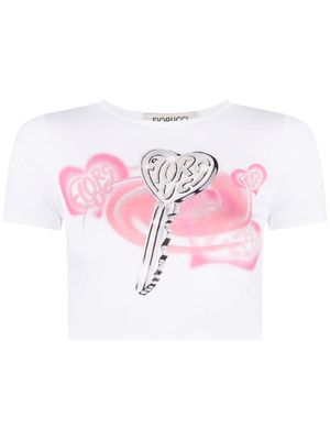 Fiorucci logo-print cotton T-shirt - Blue