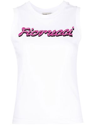 Fiorucci logo-print cotton vest - White