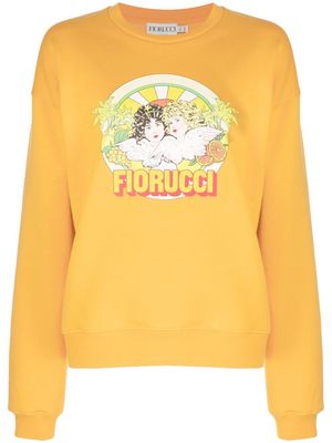 Fiorucci logo-print crew neck sweatshirt - Yellow
