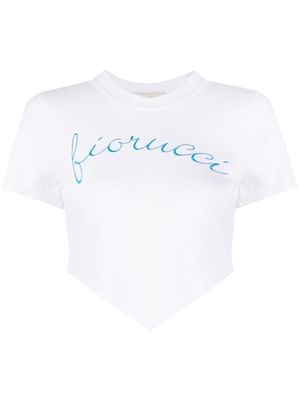 Fiorucci logo-print cropped T-shirt - Black