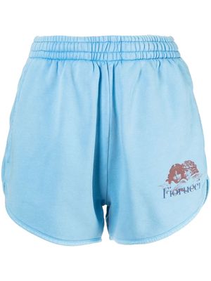 Fiorucci logo-print detail shorts - Blue