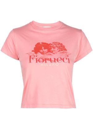 Fiorucci logo-print detail T-shirt - Pink