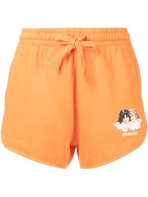 Fiorucci logo-print drawstring-waist shorts - Orange