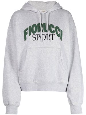 Fiorucci logo-print organic cotton hoodie - Grey