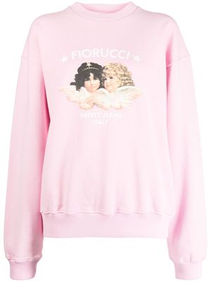 Fiorucci logo-print organic cotton sweatshirt - Pink