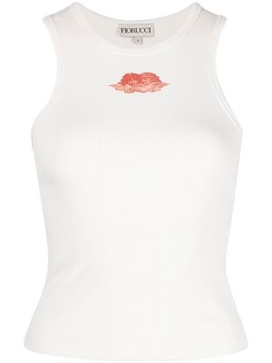 Fiorucci logo-print organic cotton tank top - White