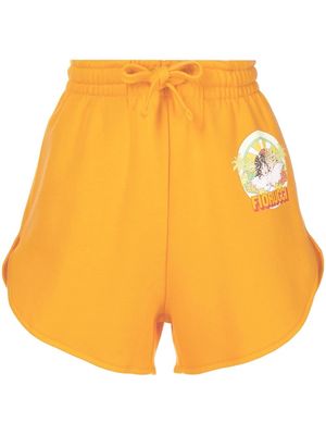 Fiorucci logo-print track shorts - Yellow