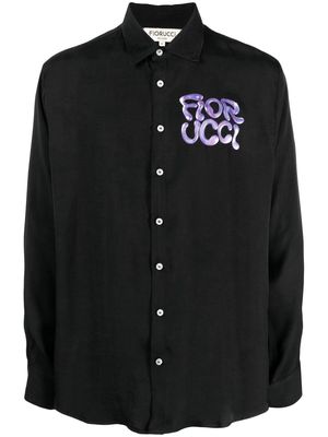 Fiorucci logo-print twill shirt - Black