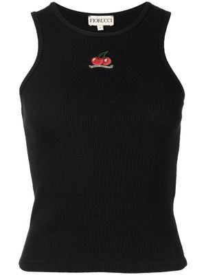 Fiorucci patch-detail ribbed vest - Black