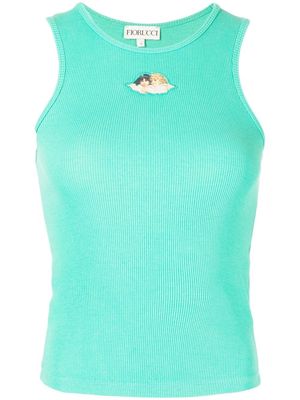 Fiorucci patch-detail ribbed vest - Green