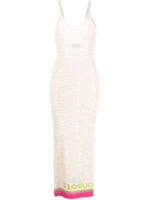 Fiorucci sleeveless crochet dress - White