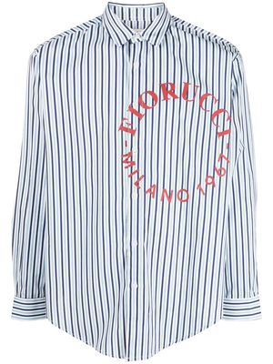 Fiorucci striped logo-print shirt - Blue