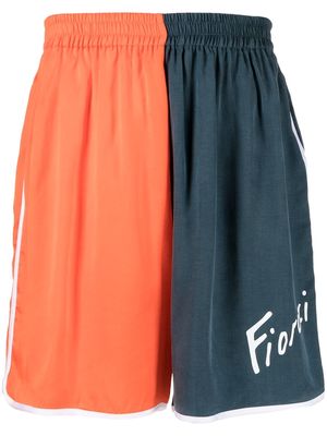 Fiorucci two-tone logo print shorts - Orange