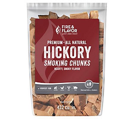 Fire & Flavor 4lb Bag All Natural Smoking Hicko ry Wood Chunks