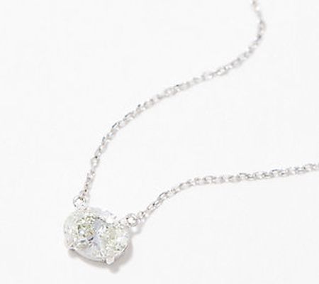 Fire Light Lab Grown 1ct Solitaire Diamond Necklace, 14K