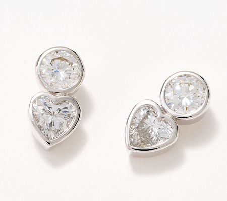 Fire Light Lab Grown Diamond 1cttw Mixed Cut Drop Earrings