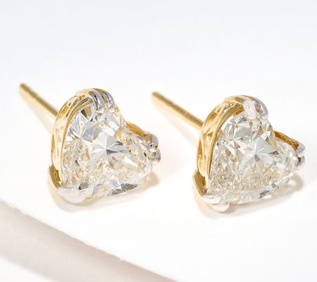 Fire Light Lab Grown Diamond 4cttw Heart Earrings, 14K