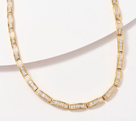 Fire Light Lab Grown Diamond Baguette Tennis Necklace, SS