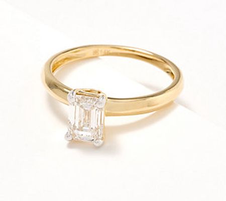 Fire Light Lab Grown Solitaire 1.0ct Diamond Ring, 14K Gold
