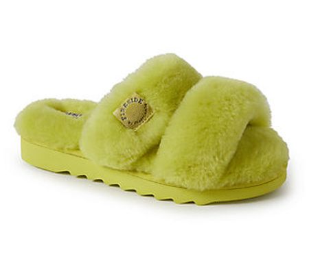 Fireside by Dearfoams Women's Genuine Shearling Slide