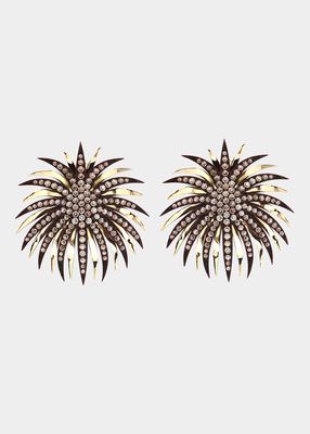 Fireworks Earrings in 18K Gold, Titanium and Brown Diamonds