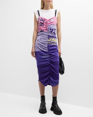 First Look Patchwork Ruched Midi Dress - Limited Edition