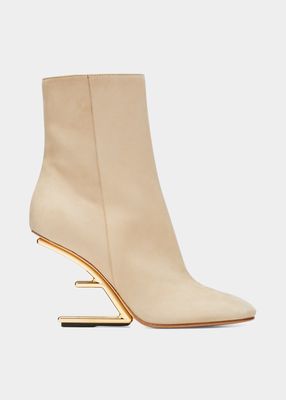 First Suede F-Heel Ankle Booties