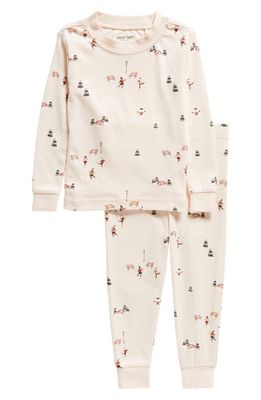 FIRSTS by Petit Lem Pond Skating Print Fitted Organic Cotton Two-Piece Pajamas in Lpk Pink Light