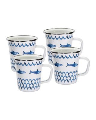 Fish Camp Latte Mugs, Set of 4