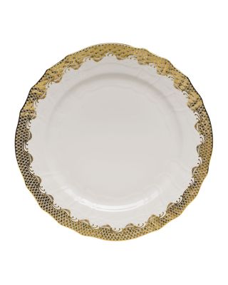 Fish Scale 24K Gold-Painted Service Plate