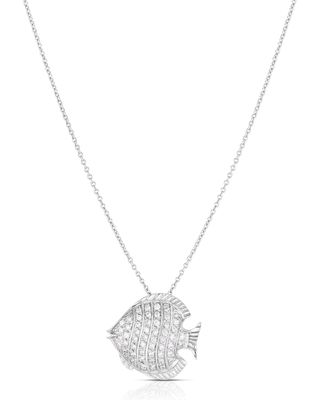 Fish Tiny Treasure Necklace in White Gold