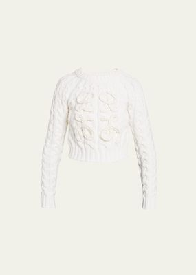 Fisherman Cable-Knit Sweater with Anagram Detail