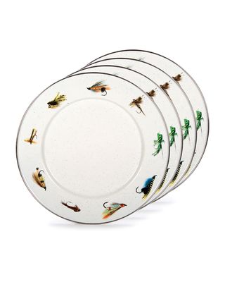 Fishing Fly Dinner Plates, Set of 4