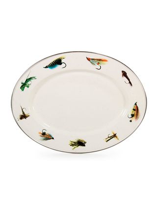 Fishing Fly Oval Platter