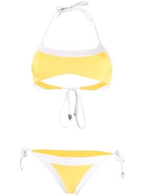 Fisico colour-block halterneck bikini - Yellow