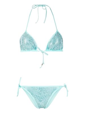 Fisico crystal-embellished bikini set - Blue