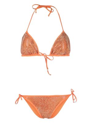 Fisico crystal-embellished bikini set - Orange