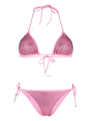 Fisico crystal-embellished bikini set - Pink